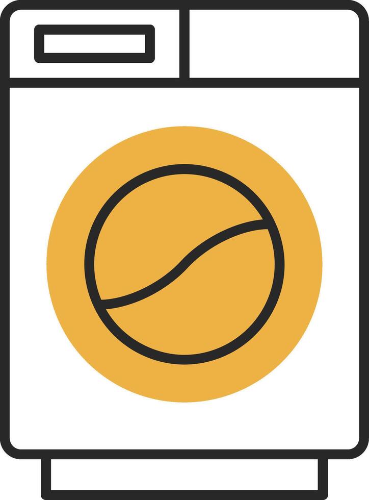 Washing Machine Skined Filled Icon vector