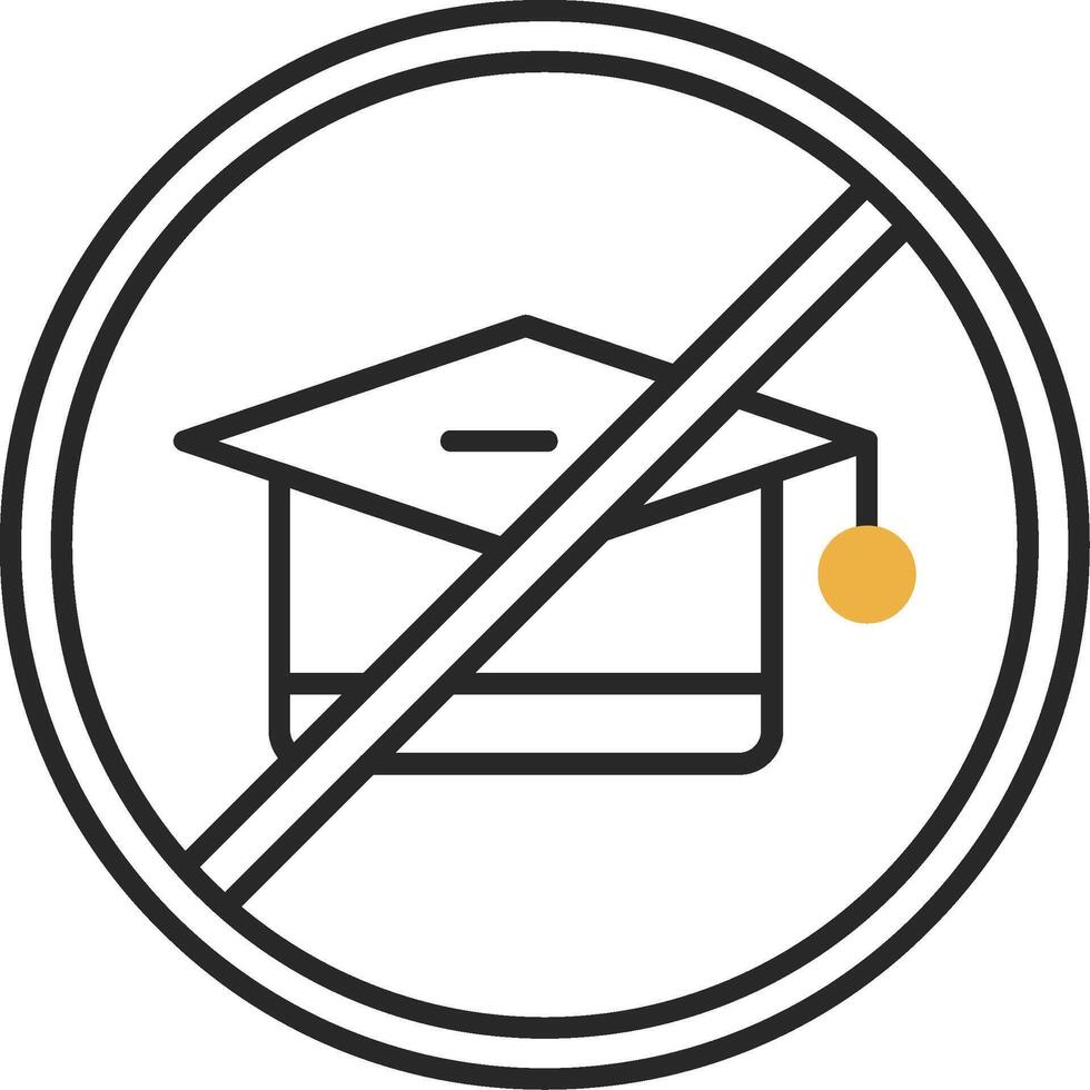 No Education Skined Filled Icon vector