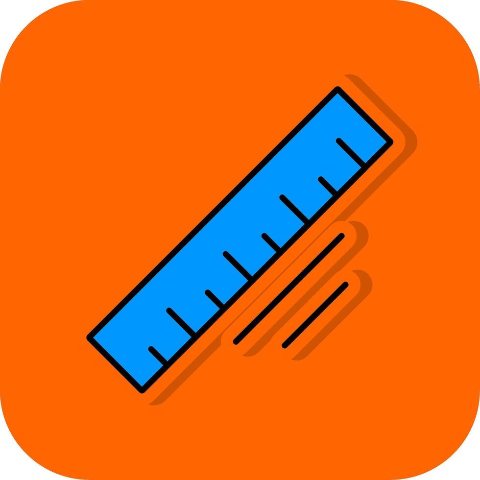 Ruler Filled Orange background Icon vector