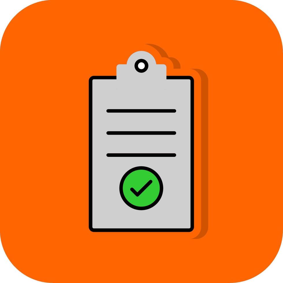 Clipboard Filled Orange background Icon vector