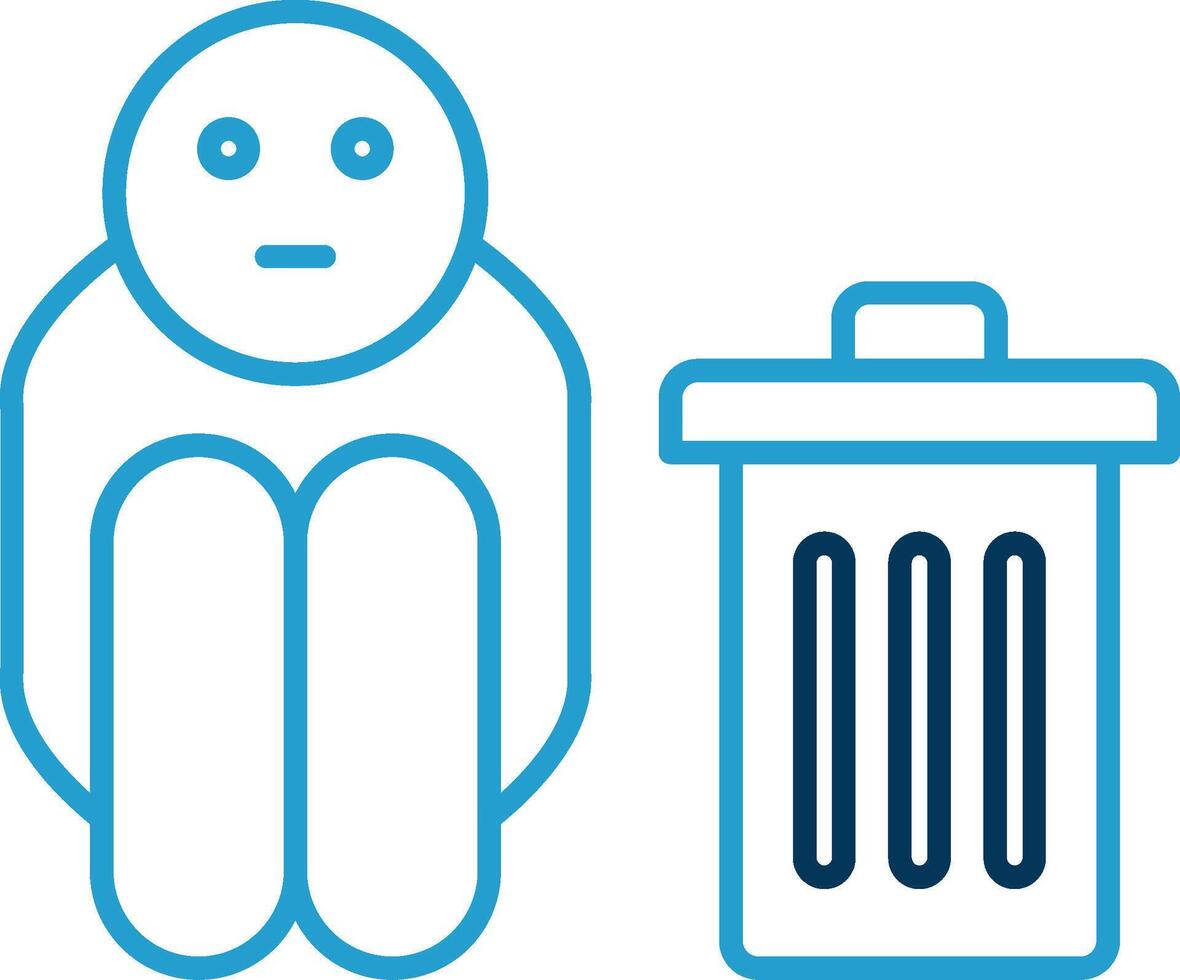 Scavenger Line Blue Two Color Icon vector