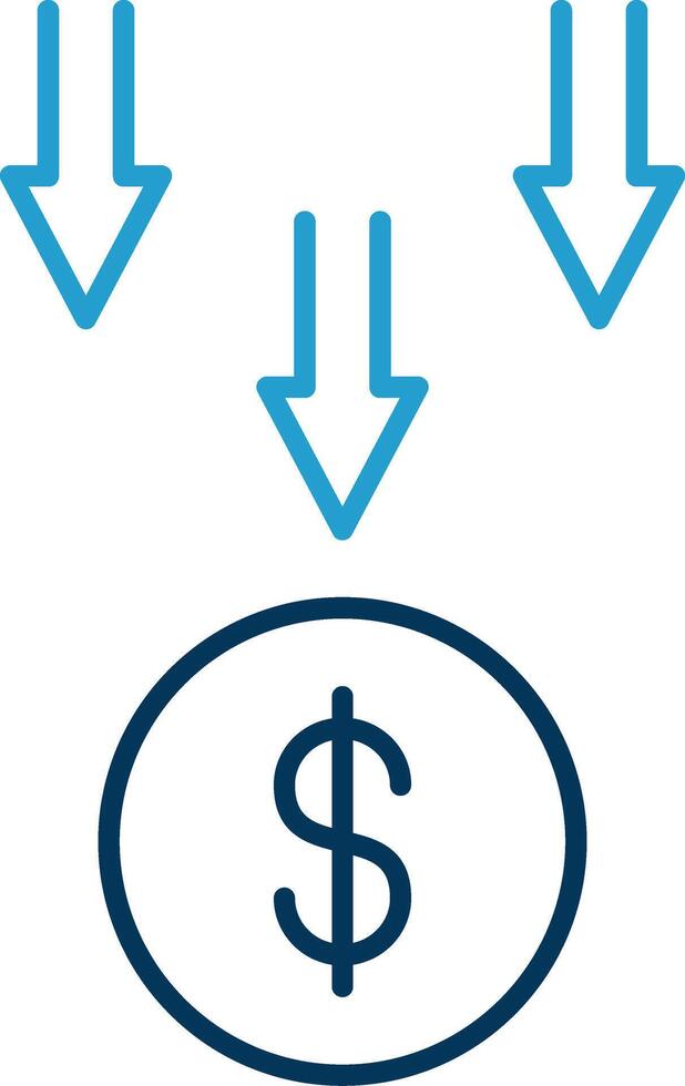 Bankruptcy Line Blue Two Color Icon vector
