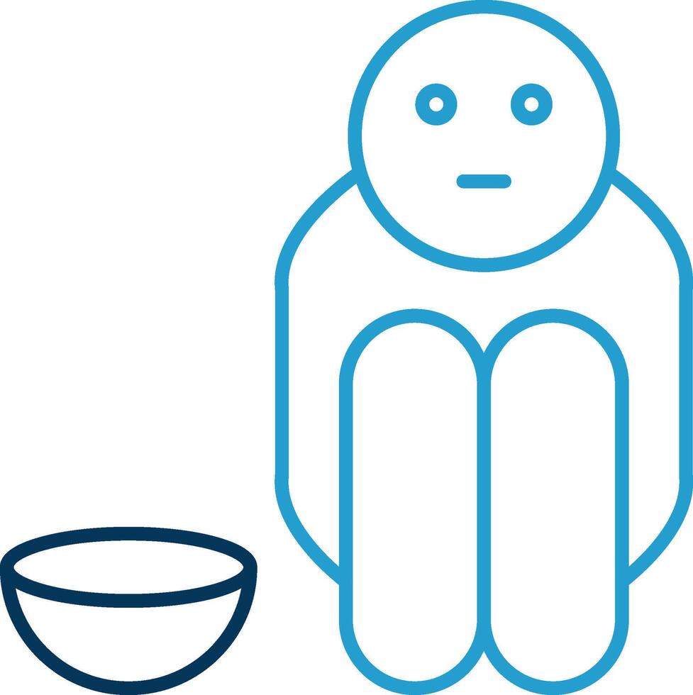 Hunger Line Blue Two Color Icon vector