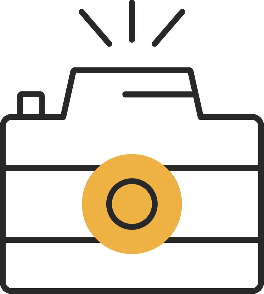 Photo Camera Skined Filled Icon vector