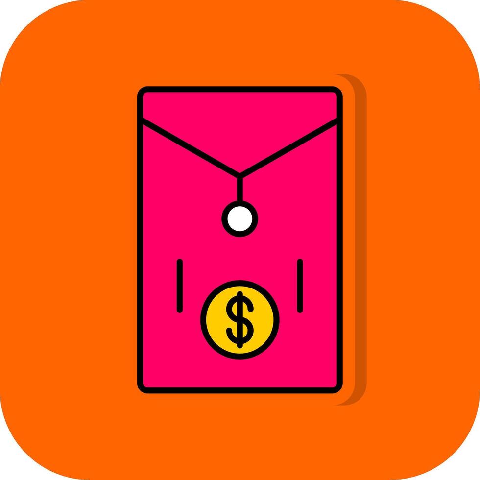 Dossier Filled Orange background Icon vector