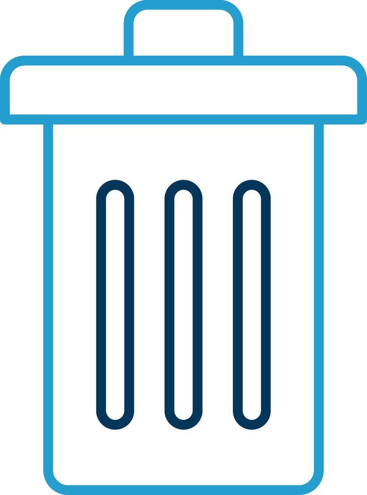 Trash Line Blue Two Color Icon vector