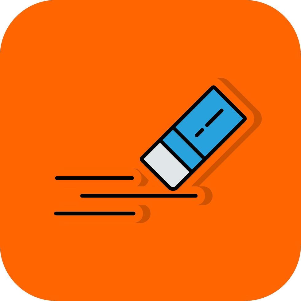 Eraser Filled Orange background Icon vector