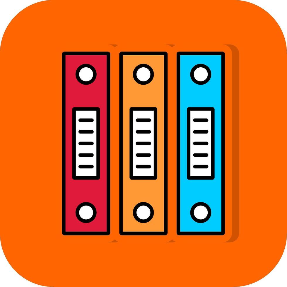 Binders Filled Orange background Icon vector
