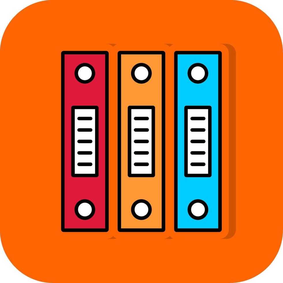 Binders Filled Orange background Icon vector