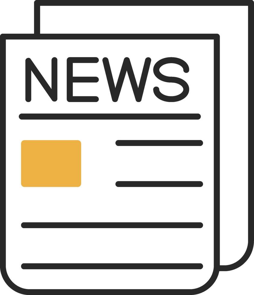 News Report Skined Filled Icon vector
