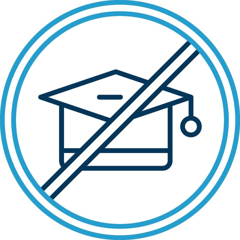 No Education Line Blue Two Color Icon vector