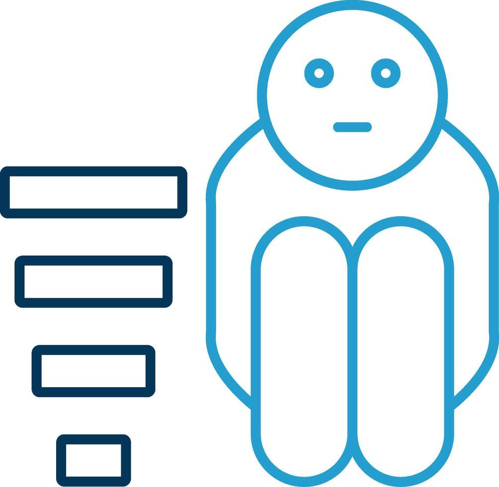 Poor Line Blue Two Color Icon vector