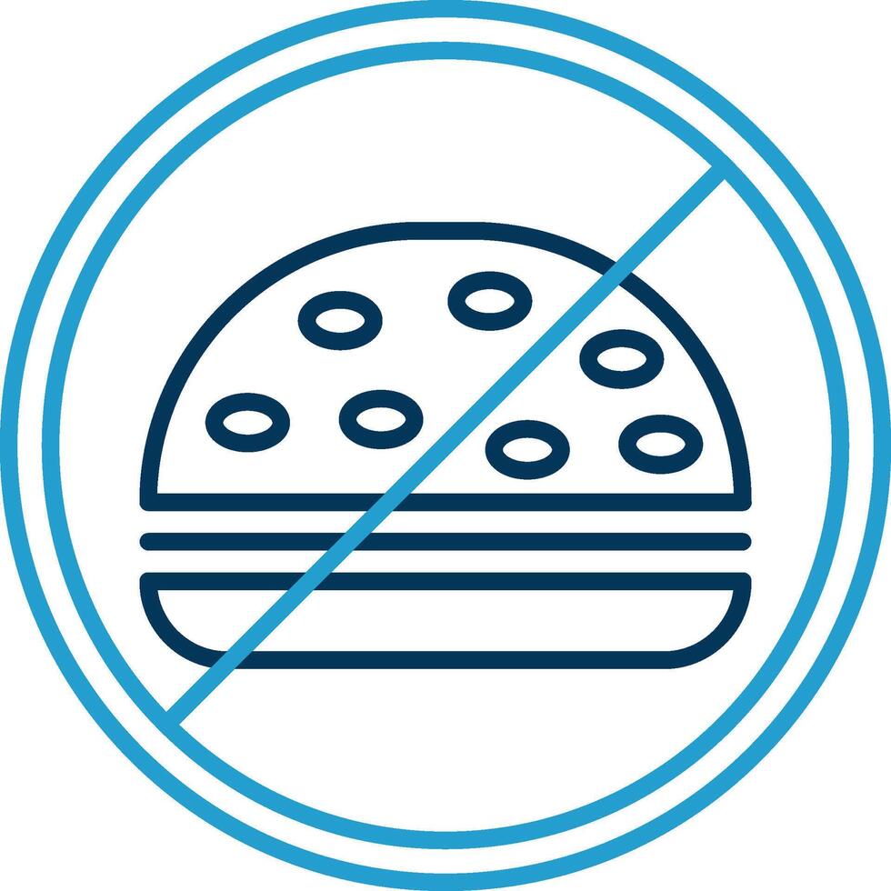 No Food Line Blue Two Color Icon vector