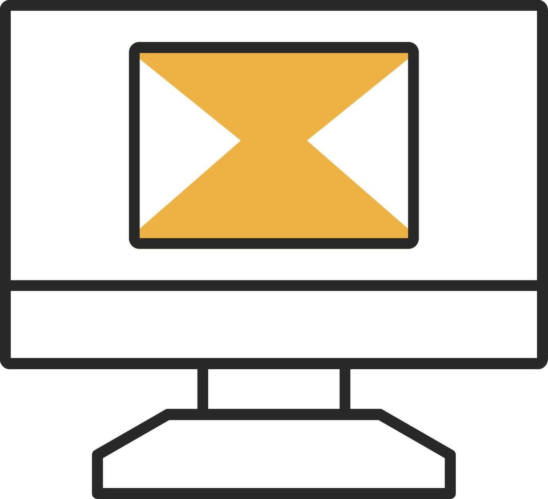 Monitor Skined Filled Icon vector