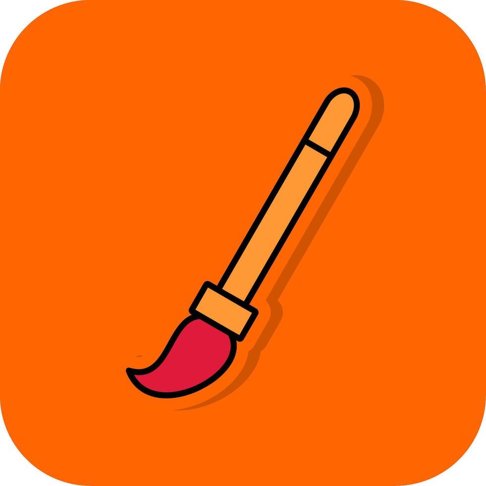 Paint Brush Filled Orange background Icon vector