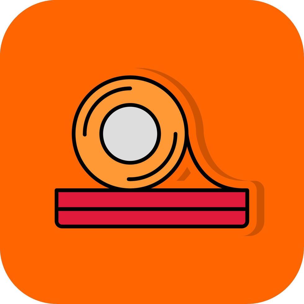 adhesivo cinta lleno naranja antecedentes icono vector