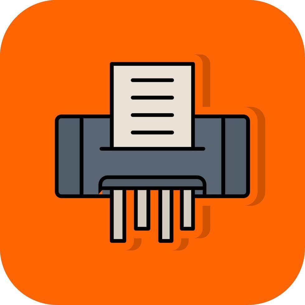 Paper Shredder Filled Orange background Icon vector