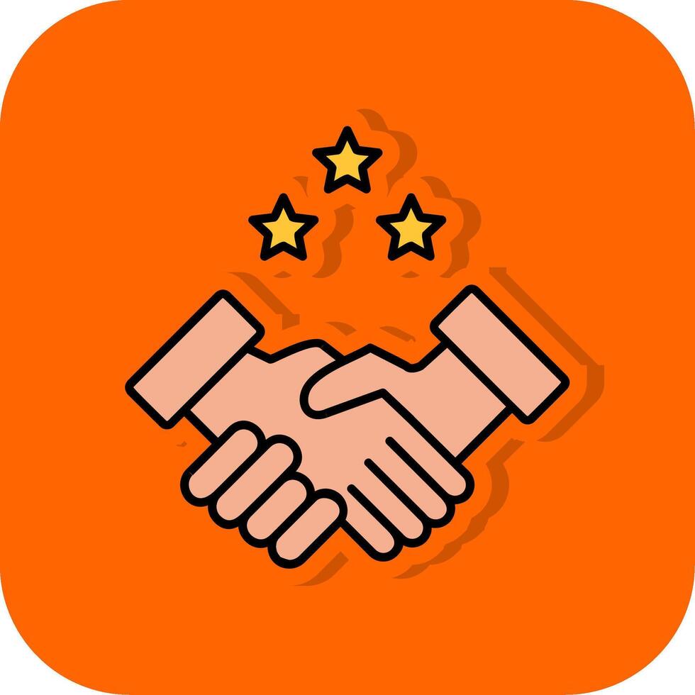 Partnership Handshake Filled Orange background Icon vector