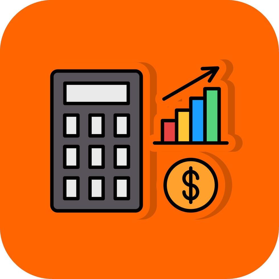 Accounting Filled Orange background Icon vector