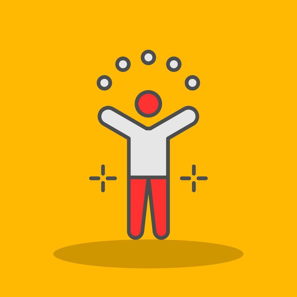 Juggling Ball Filled Shadow Icon vector