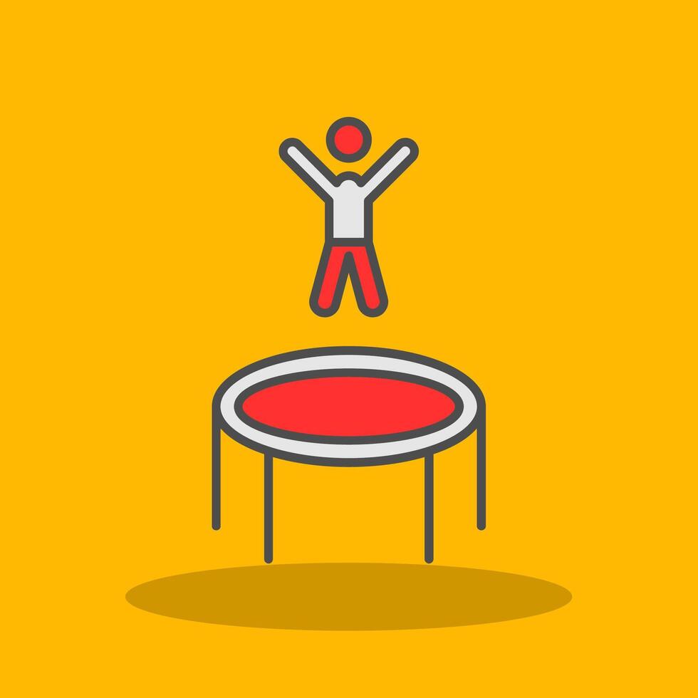 Trampoline Filled Shadow Icon vector