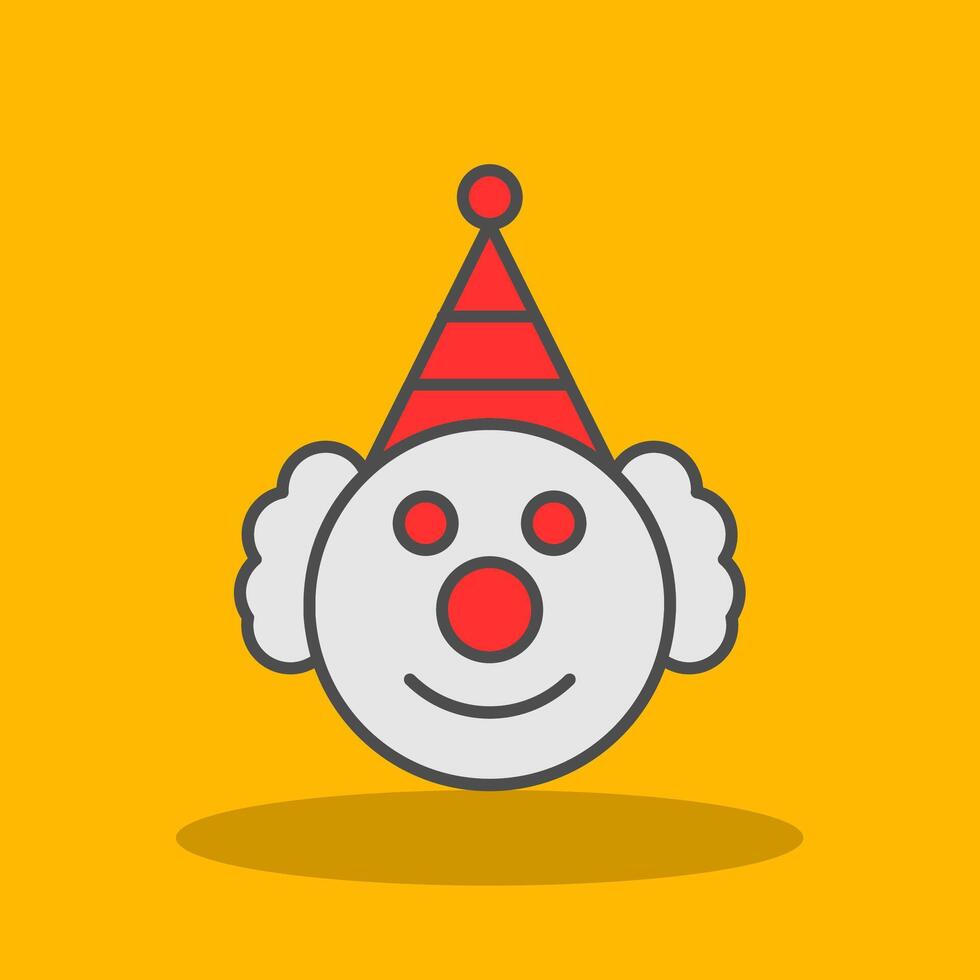 Clown Filled Shadow Icon vector