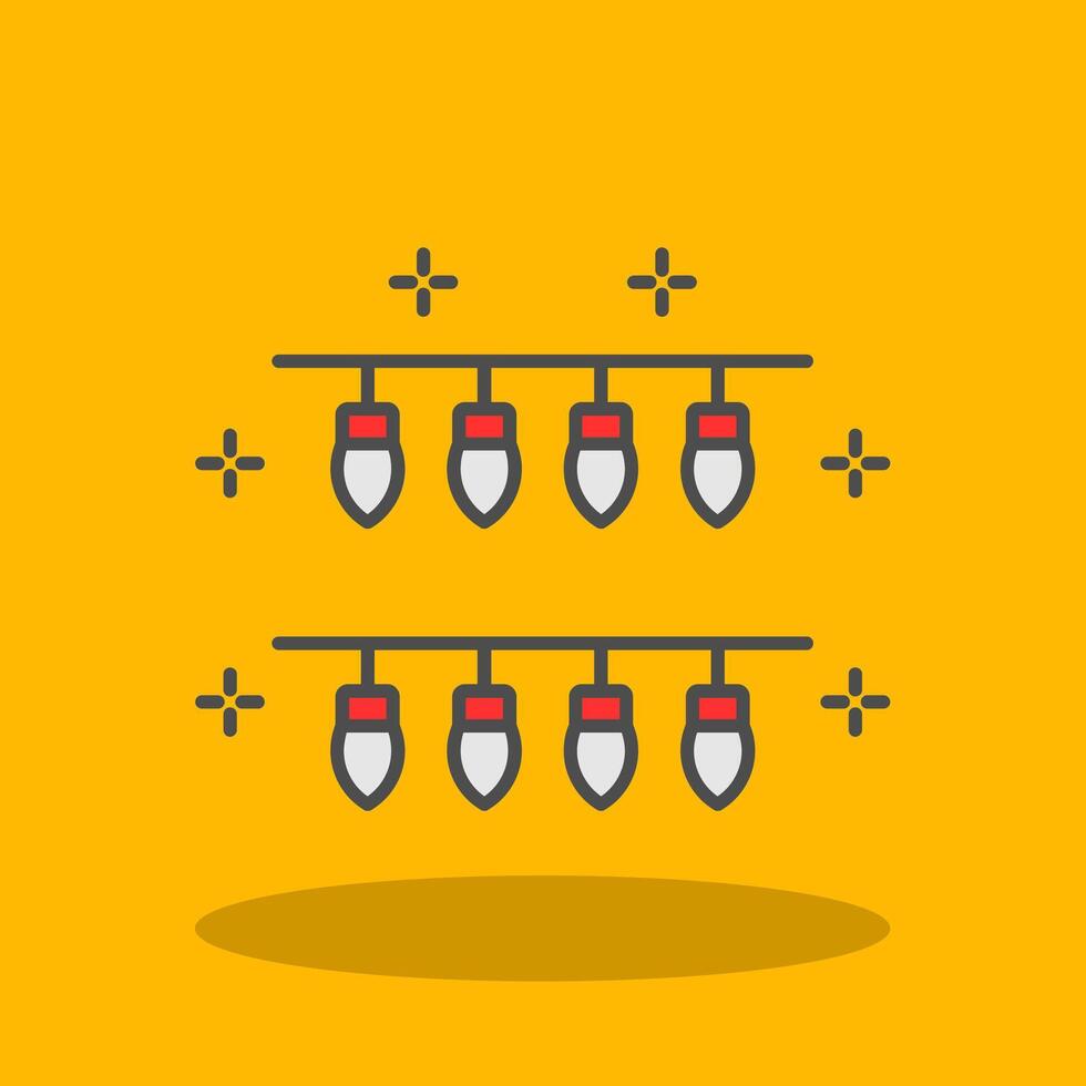 Lights Filled Shadow Icon vector