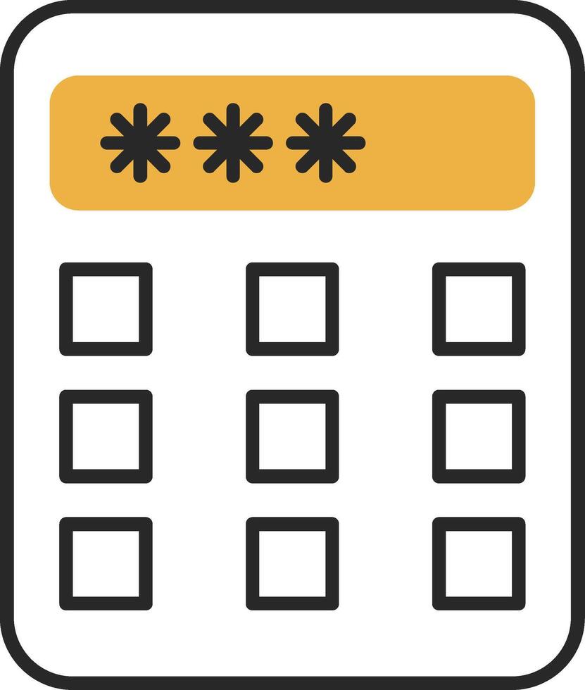 Security Panel Skined Filled Icon vector