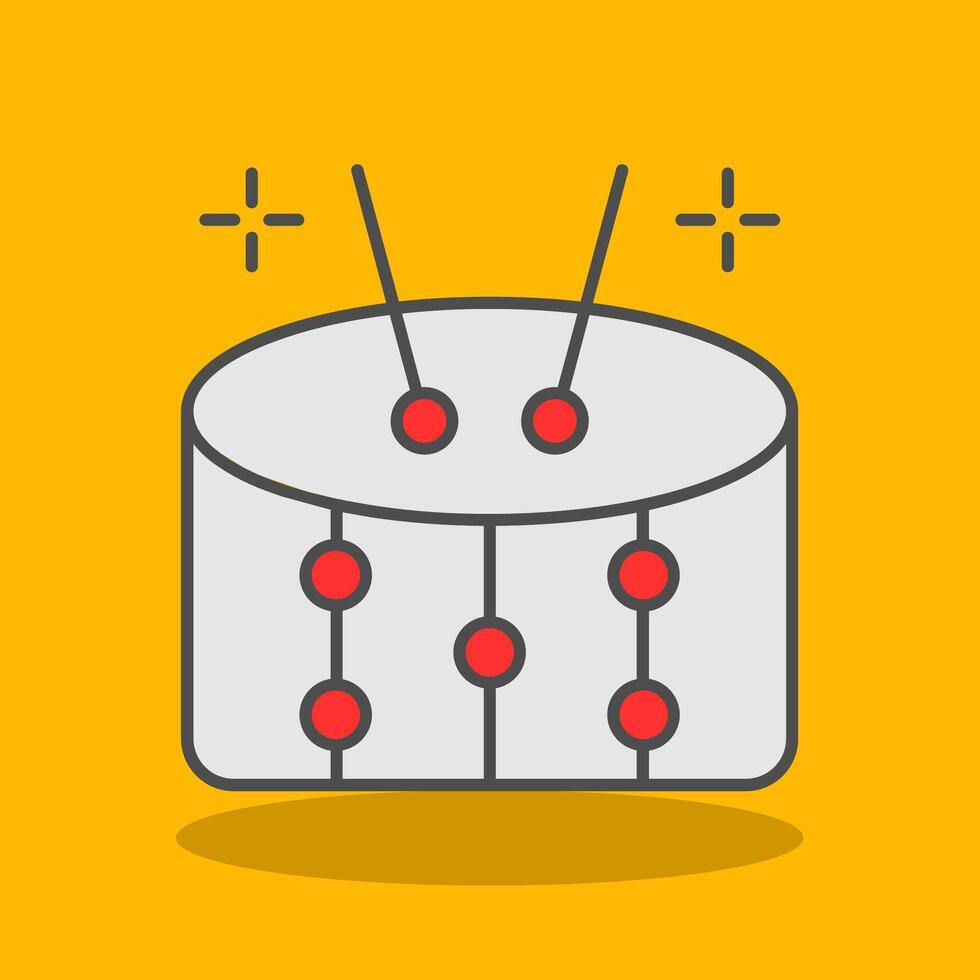 Drums Filled Shadow Icon vector