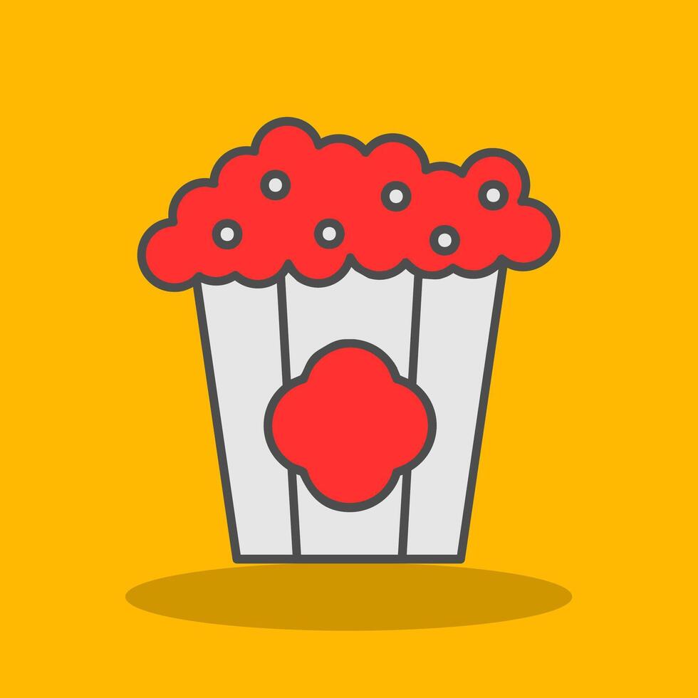 Popcorn Filled Shadow Icon vector