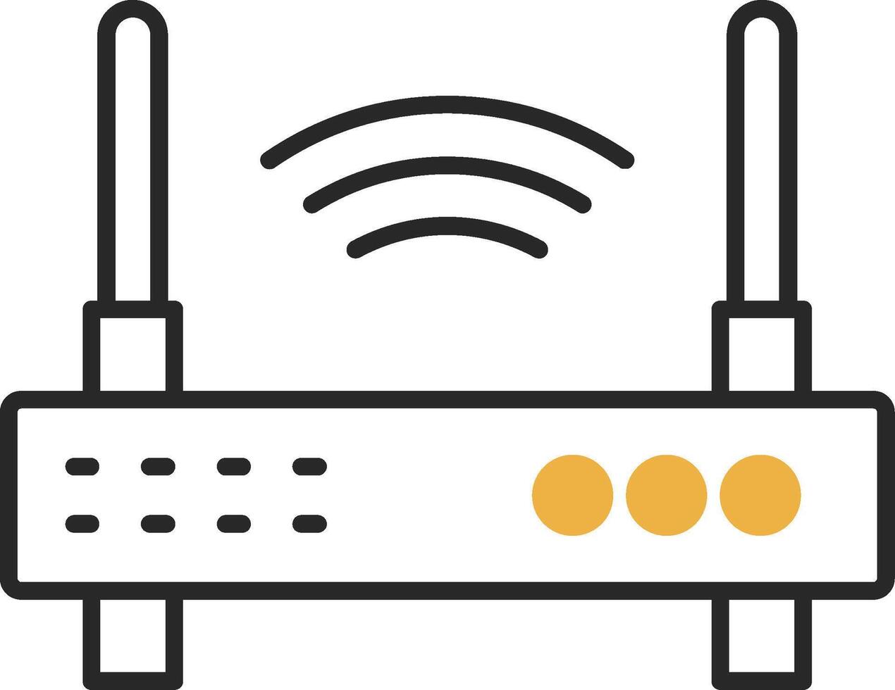 Wifi Router Skined Filled Icon vector