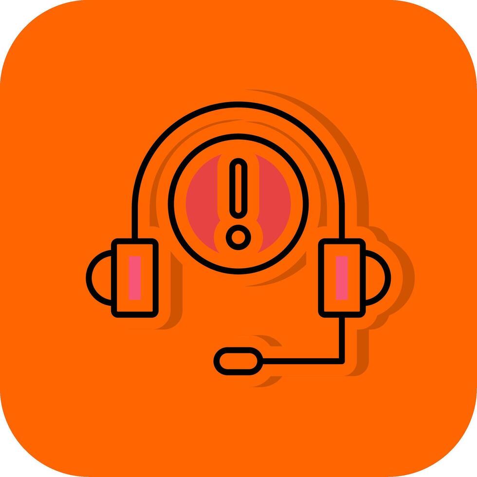 Help Filled Orange background Icon vector