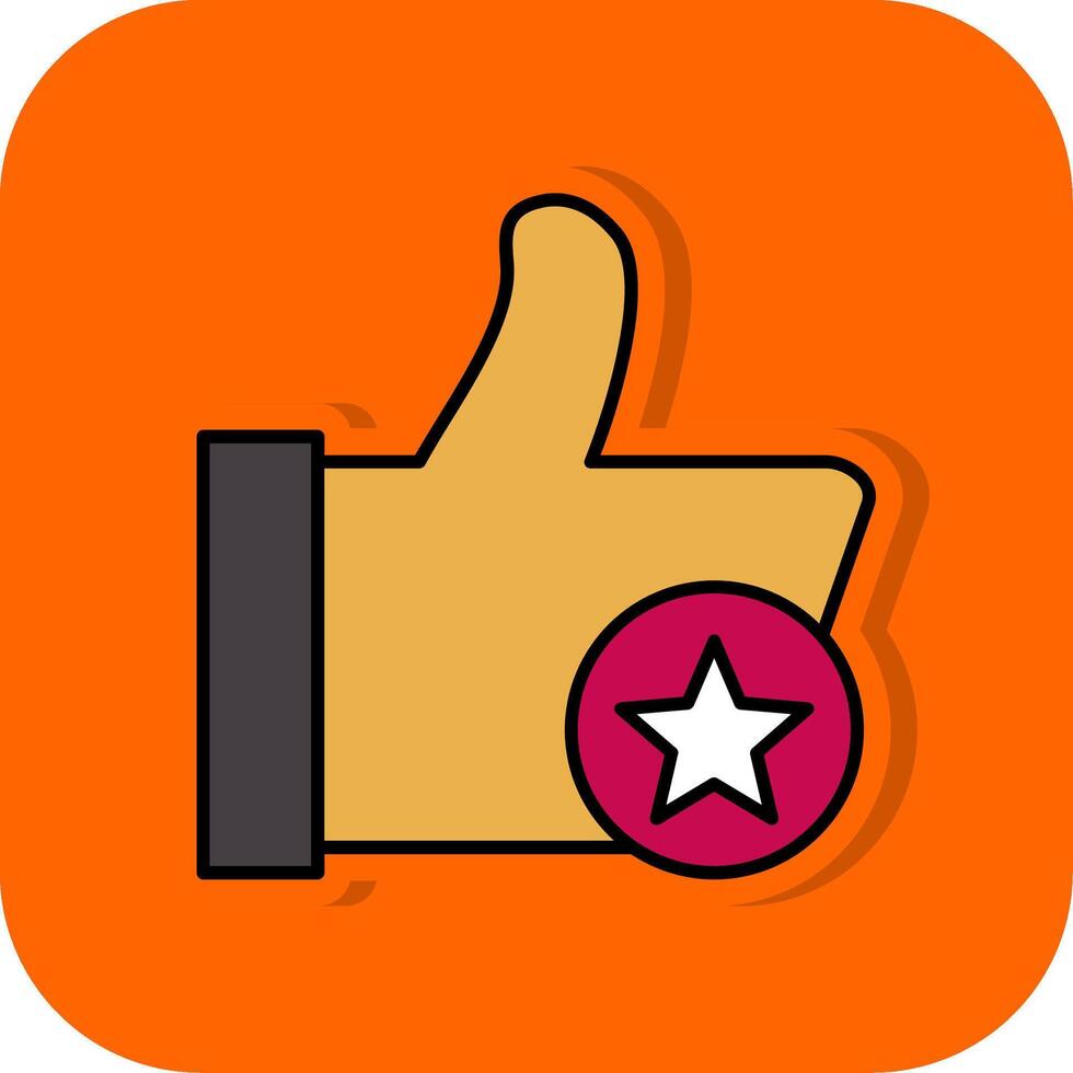 Review Filled Orange background Icon vector