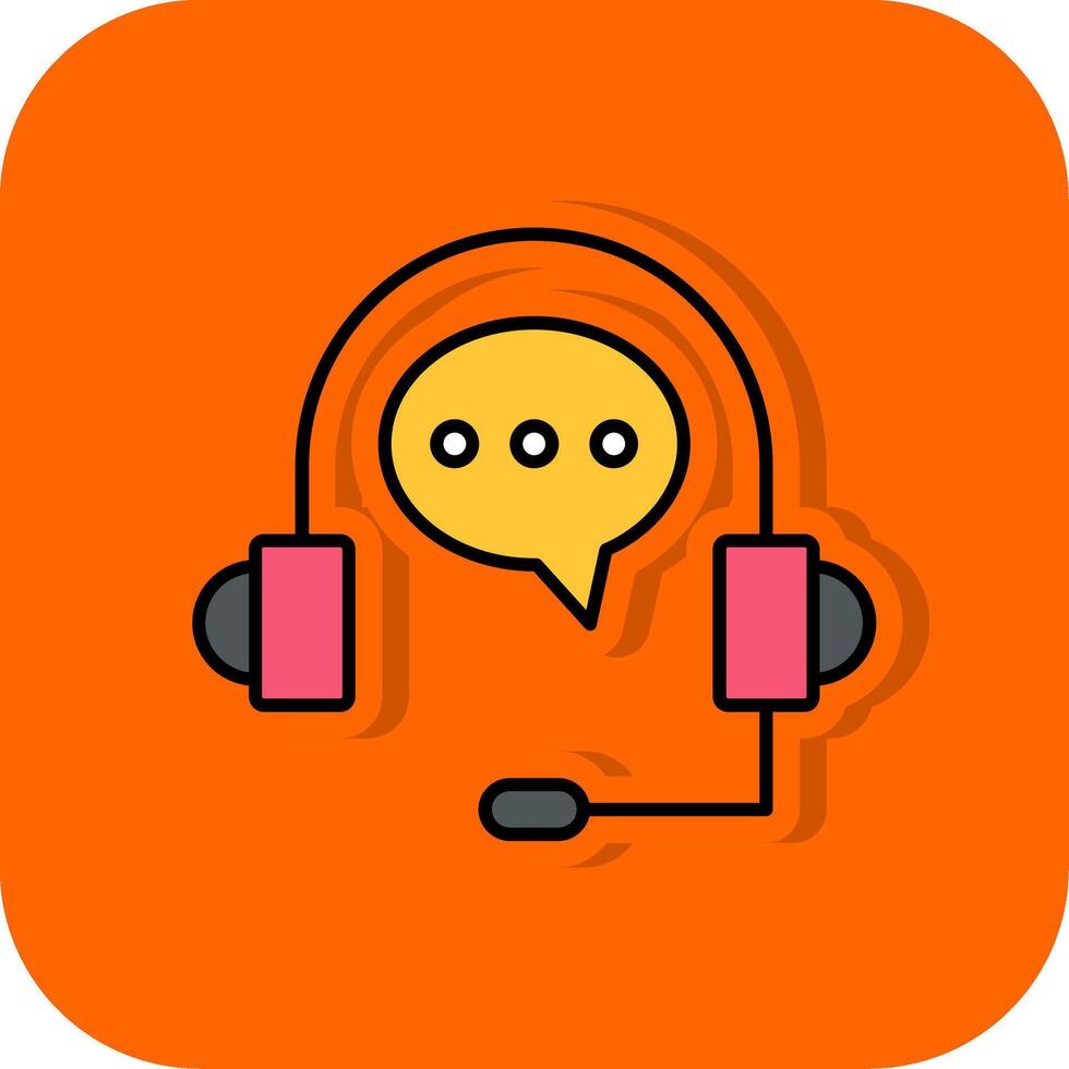 Customer Support Filled Orange background Icon vector