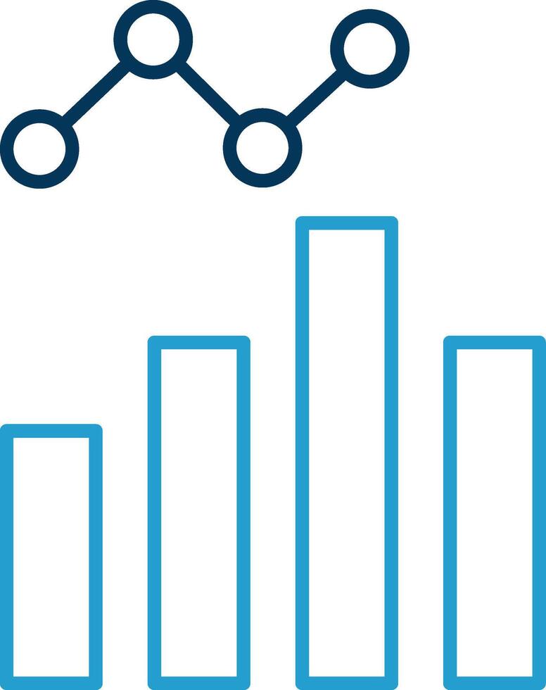 Data Analysis Line Blue Two Color Icon vector