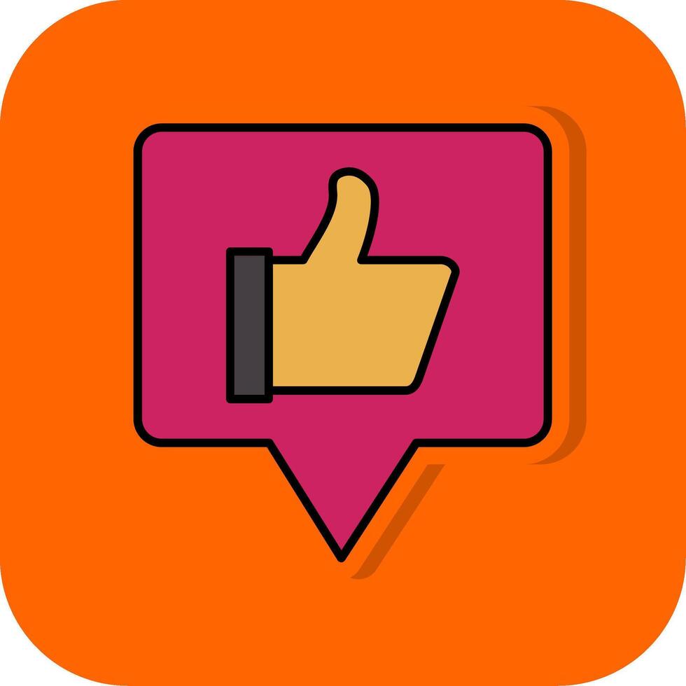 Satisfaction Filled Orange background Icon vector