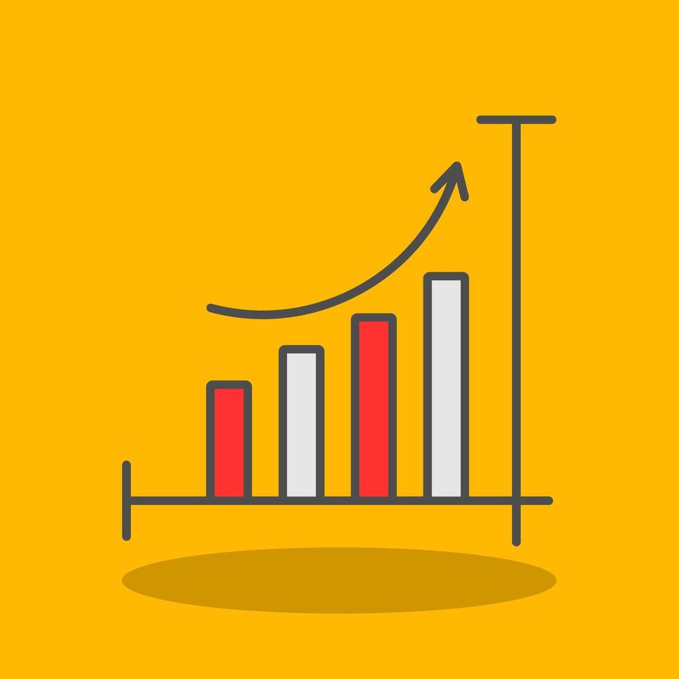 Bar Chart Filled Shadow Icon vector