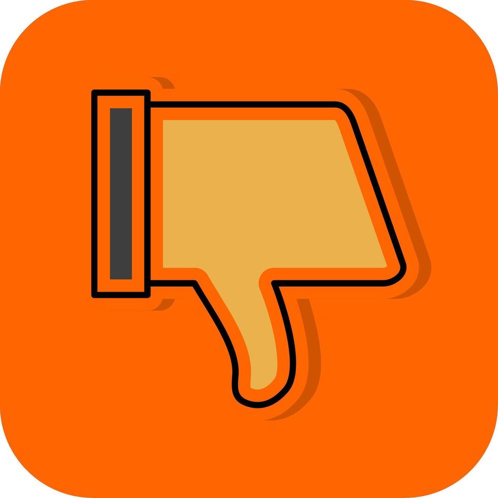 Dislike Filled Orange background Icon vector