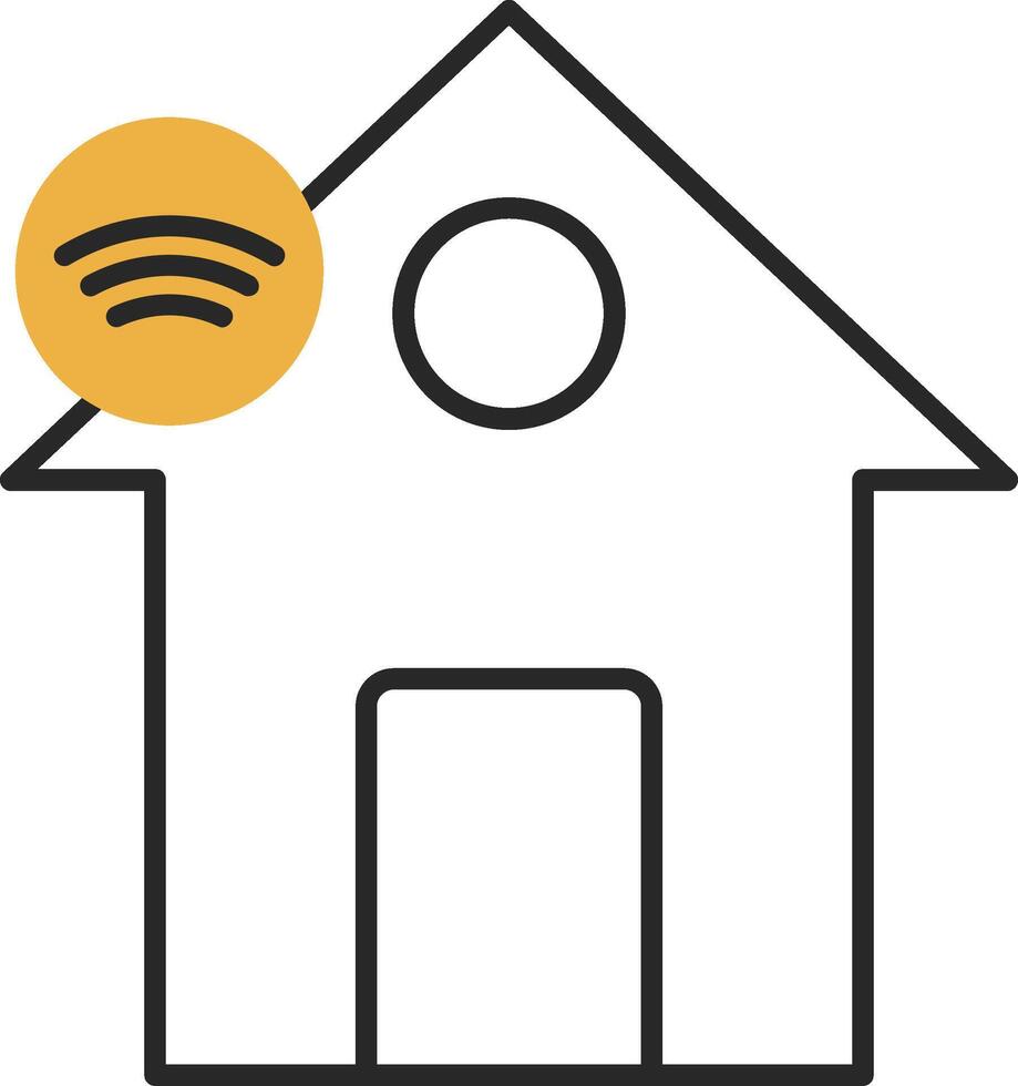 Smart Home Skined Filled Icon vector