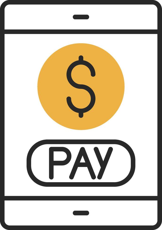 Mobile Payment Skined Filled Icon vector