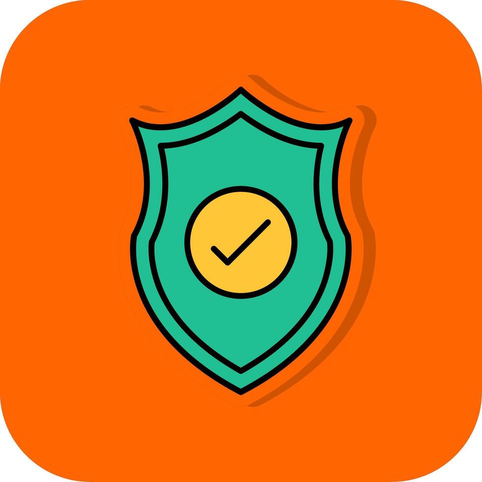 la seguridad lleno naranja antecedentes icono vector