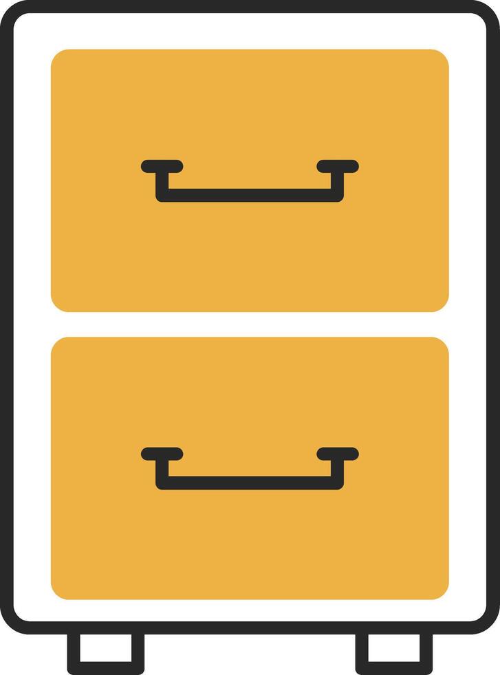 Filling Cabinet Skined Filled Icon vector