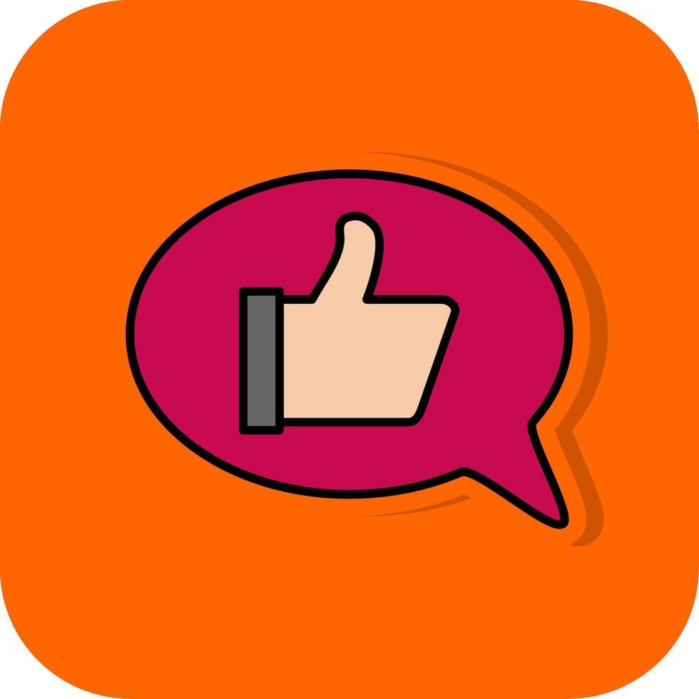 Good Review Filled Orange background Icon vector