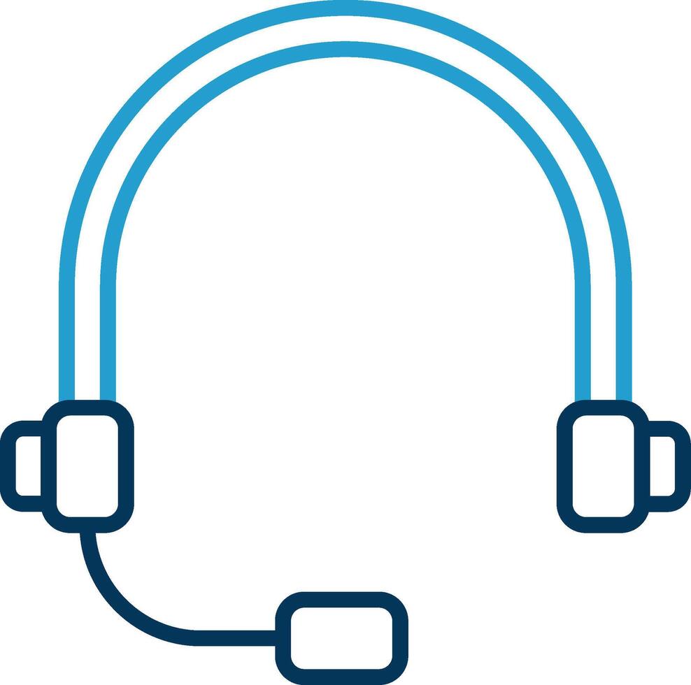Headset Line Blue Two Color Icon vector