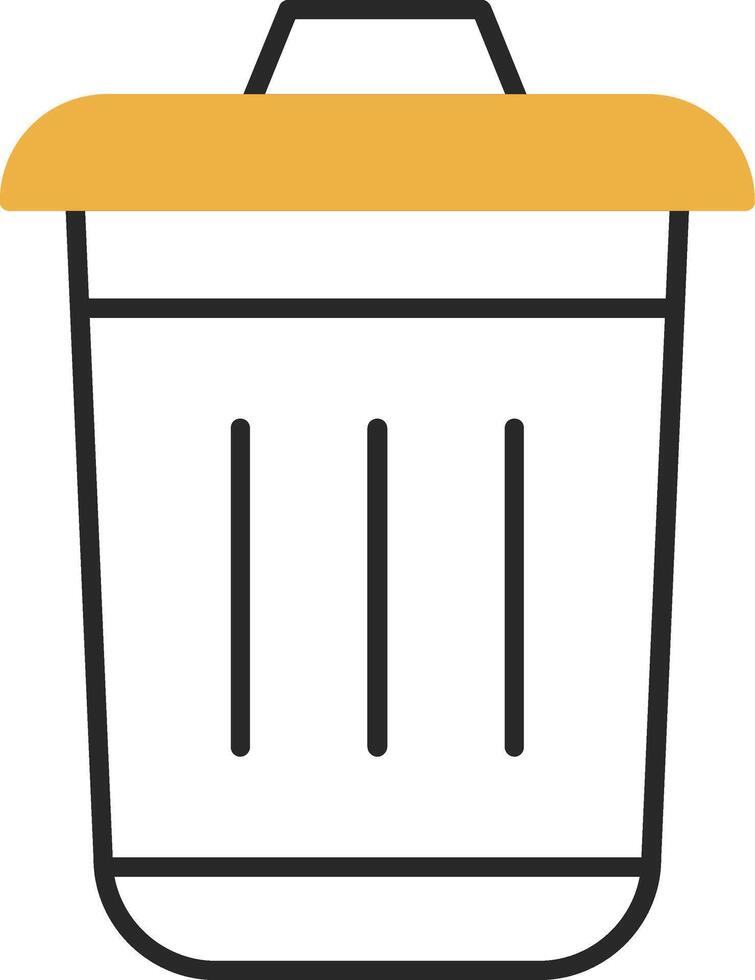 Dustbin Skined Filled Icon vector