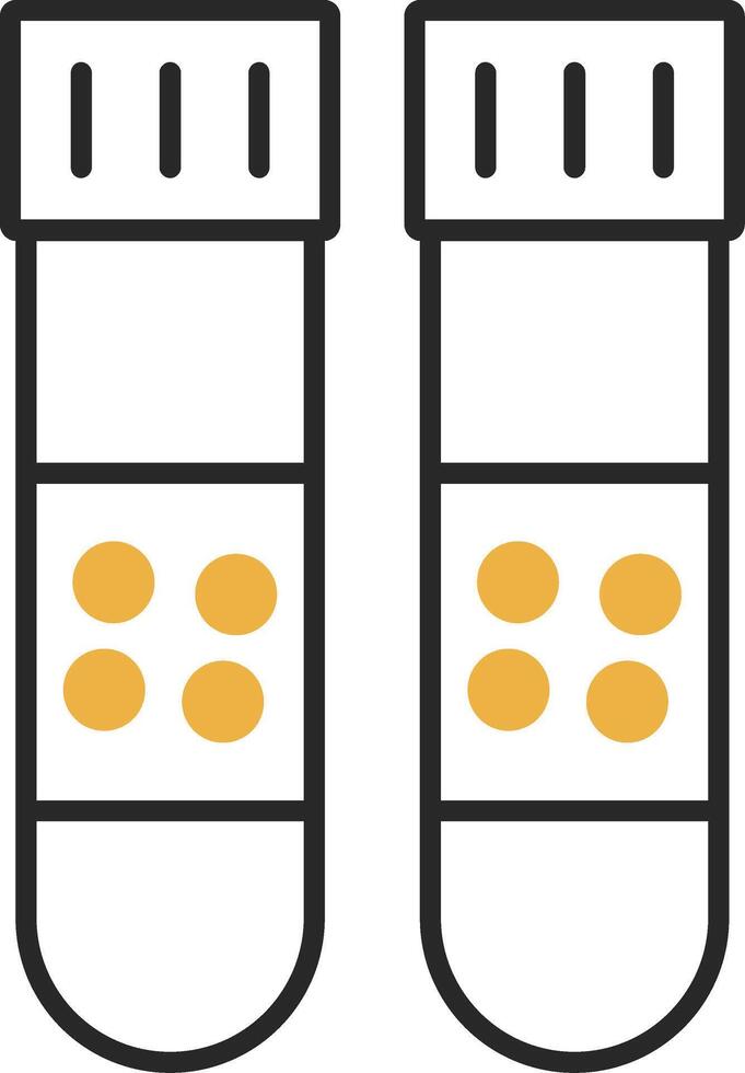 Test Tubes Skined Filled Icon vector