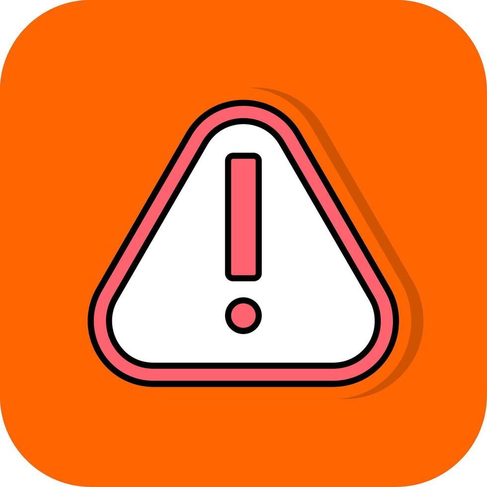 alerta lleno naranja antecedentes icono vector