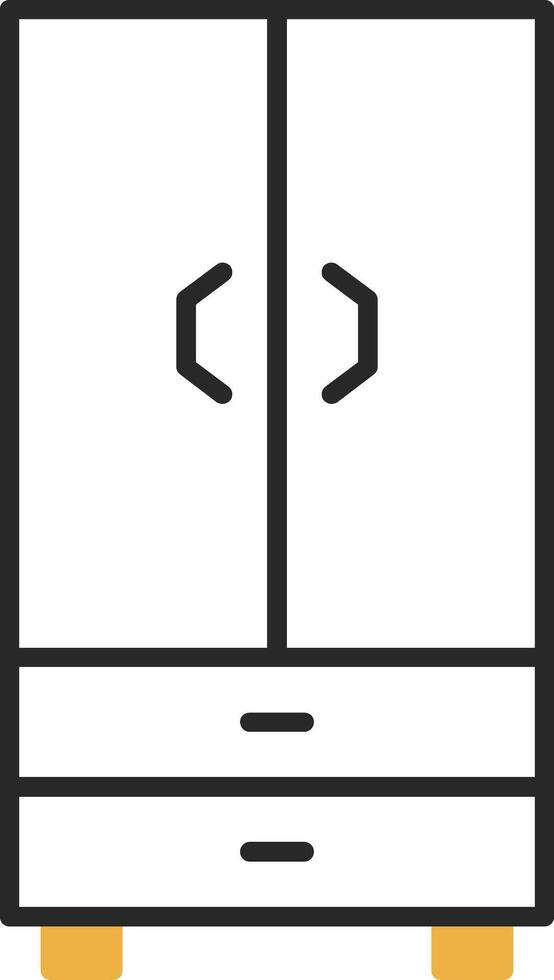 Cupboard Skined Filled Icon vector