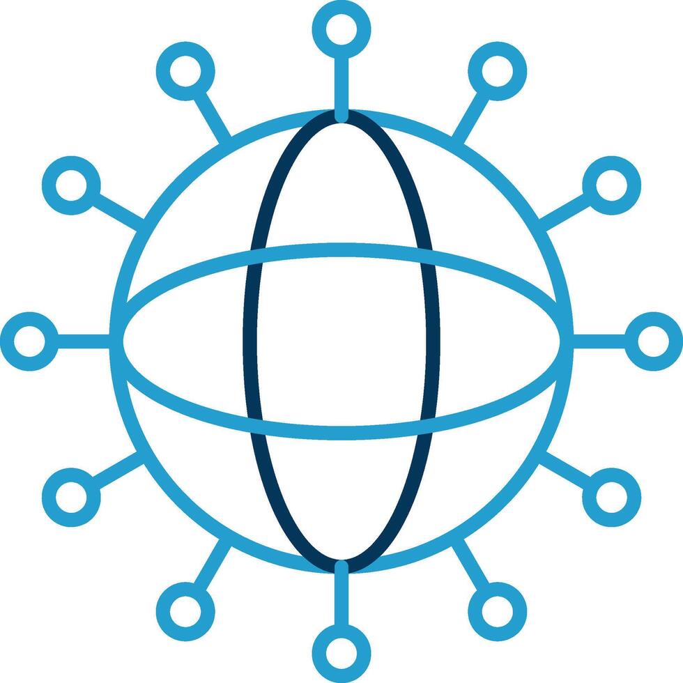 Connected Line Blue Two Color Icon vector