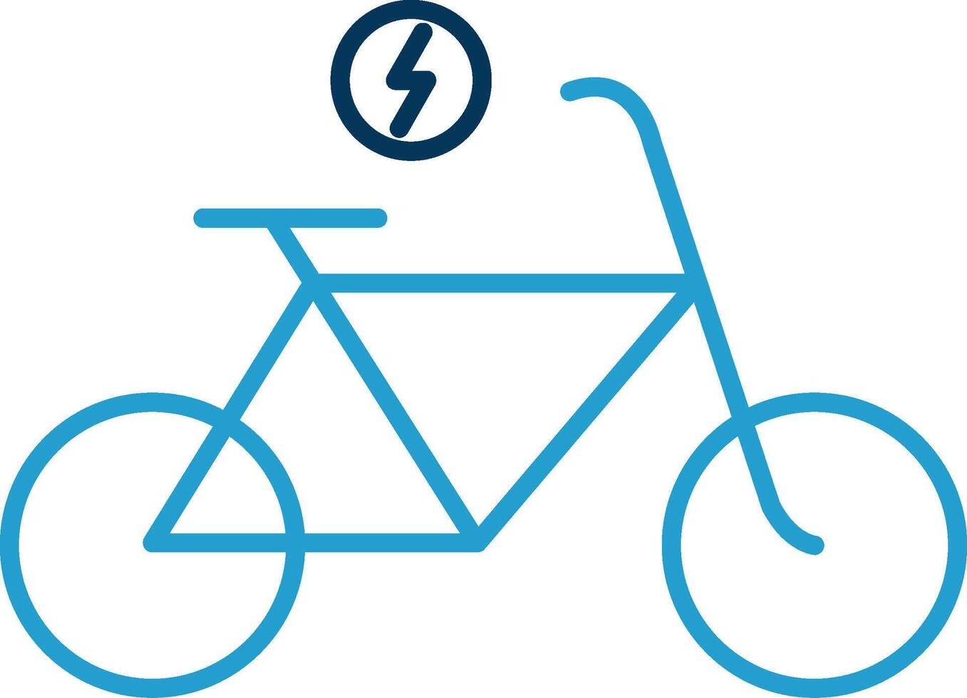 Electric Bicycle Line Blue Two Color Icon vector